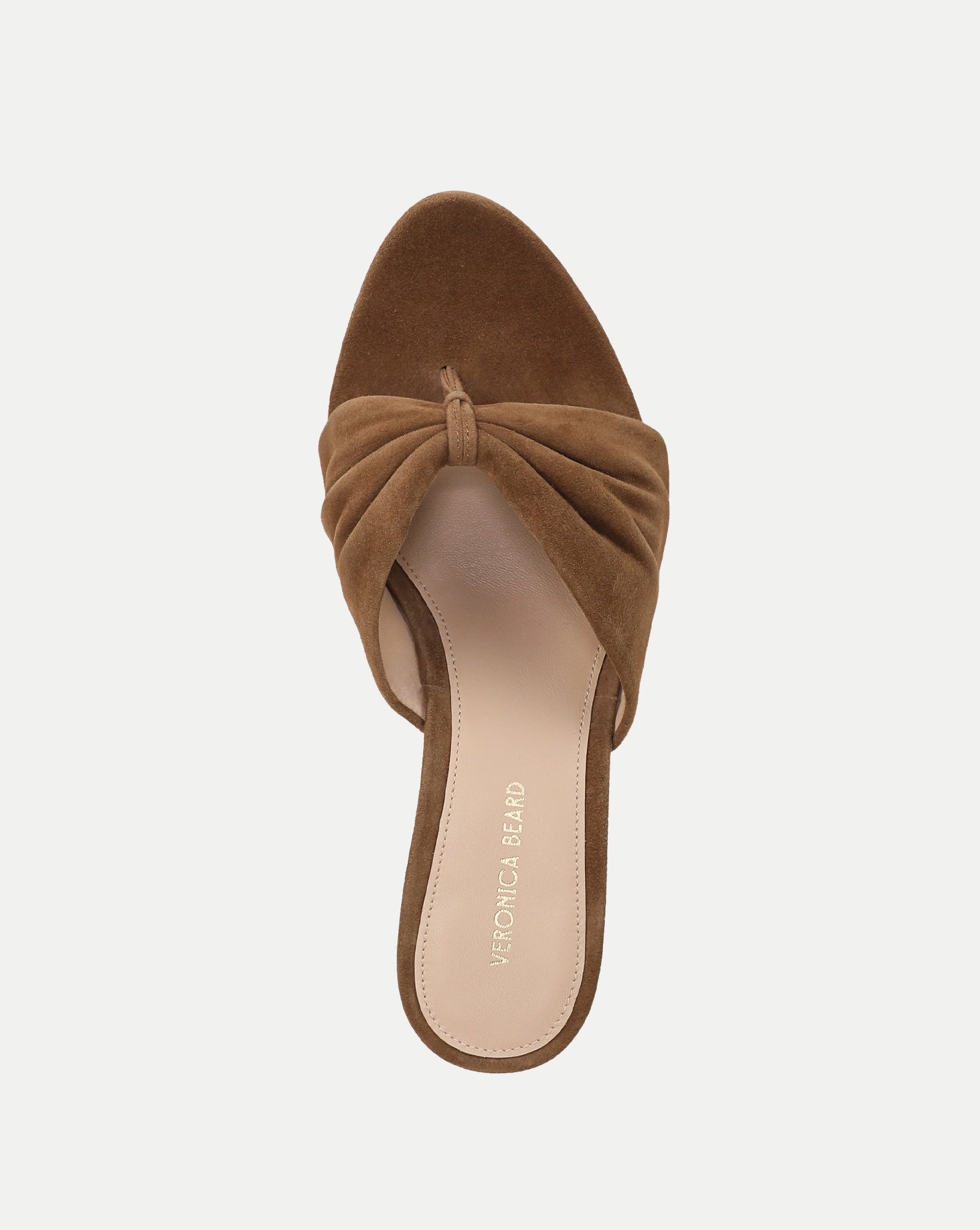 Veronica Beard Tullia Suede Mid-Heel Sandal - Chestnut