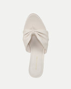 Veronica Beard Tullia Leather Mid-Heel Sandal - Ecru