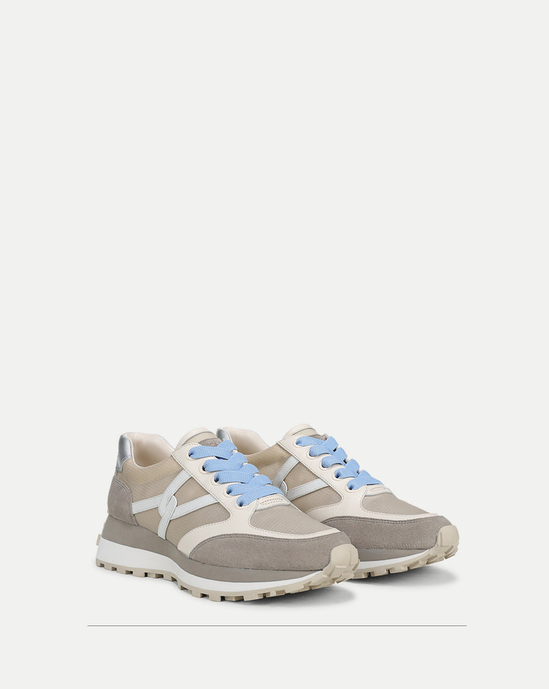 Veronica Beard Valentina Ripstop Sneaker - Sand/Silver