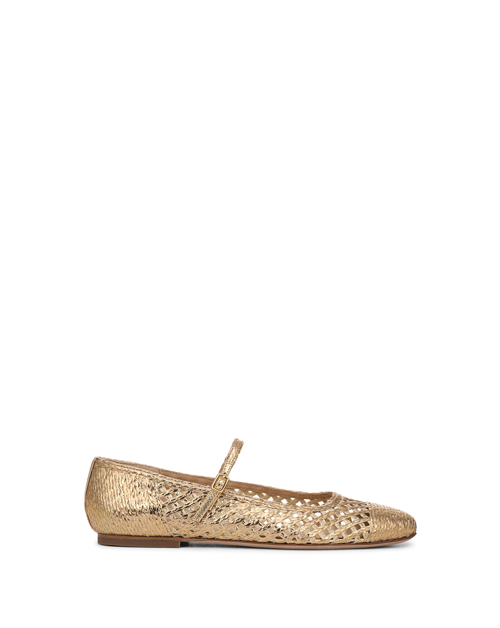 Veronica Beard Ellie Raffia Flat - Pale Gold