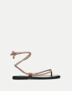 Veronica Beard Carmina Wrap Sandal - Hazelwood/Ecru