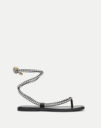 Veronica Beard Carmina Wrap Sandal - Black/Coconut
