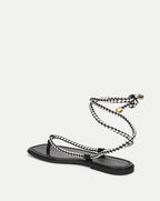 Veronica Beard Carmina Wrap Sandal - Black/Coconut
