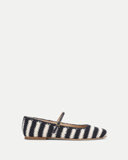 Veronica Beard Ellie Crochet Flat - Navy/Ecru