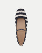 Veronica Beard Ellie Crochet Flat - Navy/Ecru