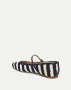 Veronica Beard Ellie Crochet Flat - Navy/Ecru