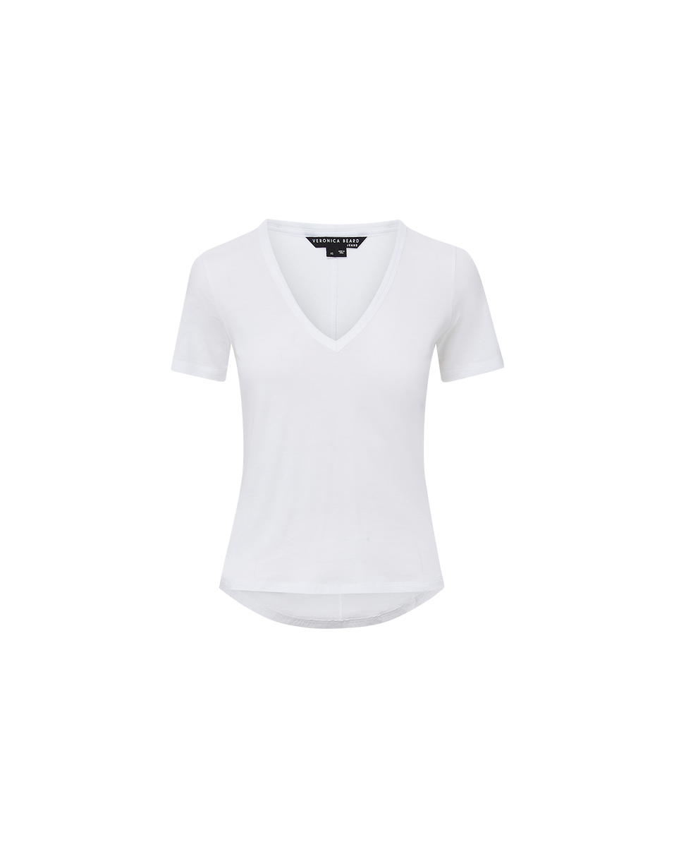 Veronica Beard Cindy V-Neck T-Shirt - White