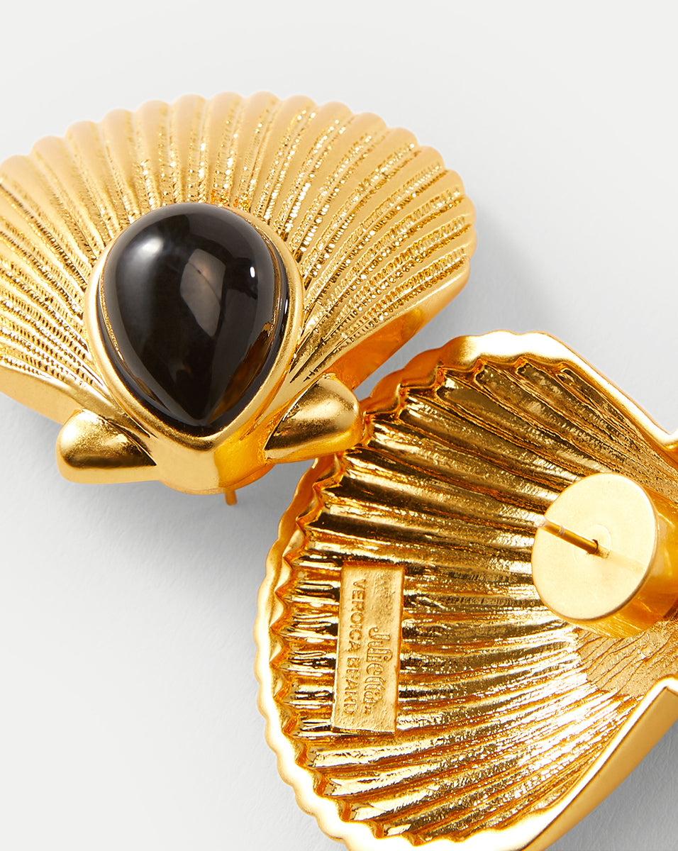 Veronica Beard Shell Gold Earrings