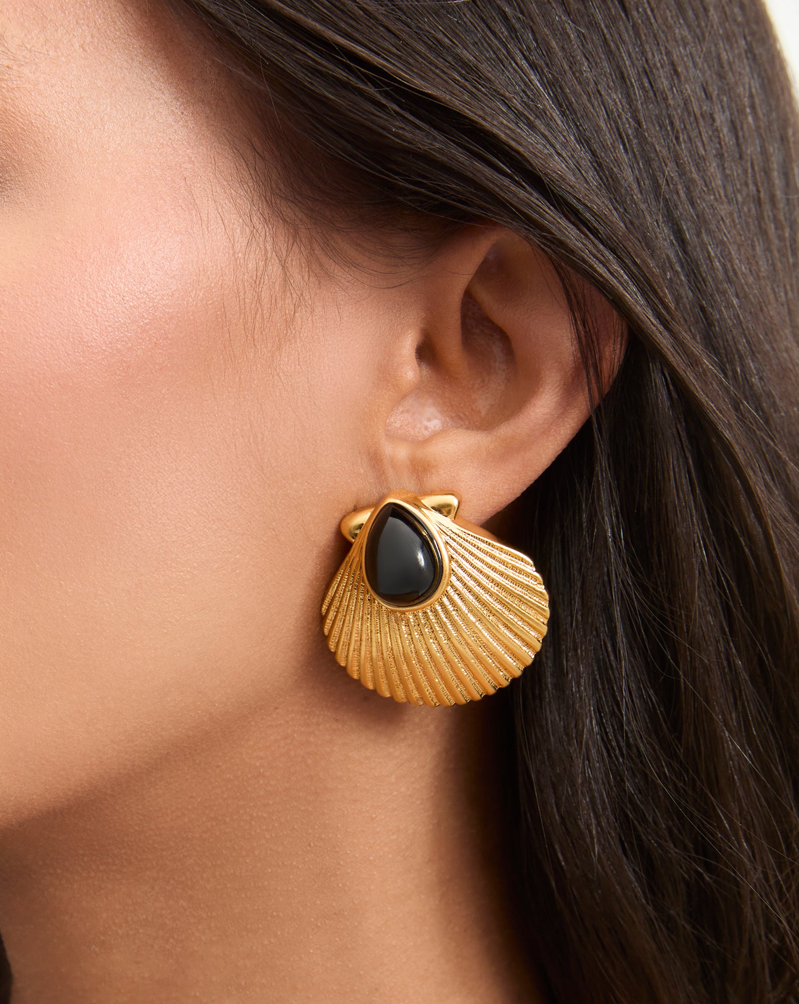 Veronica Beard Shell Gold Earrings