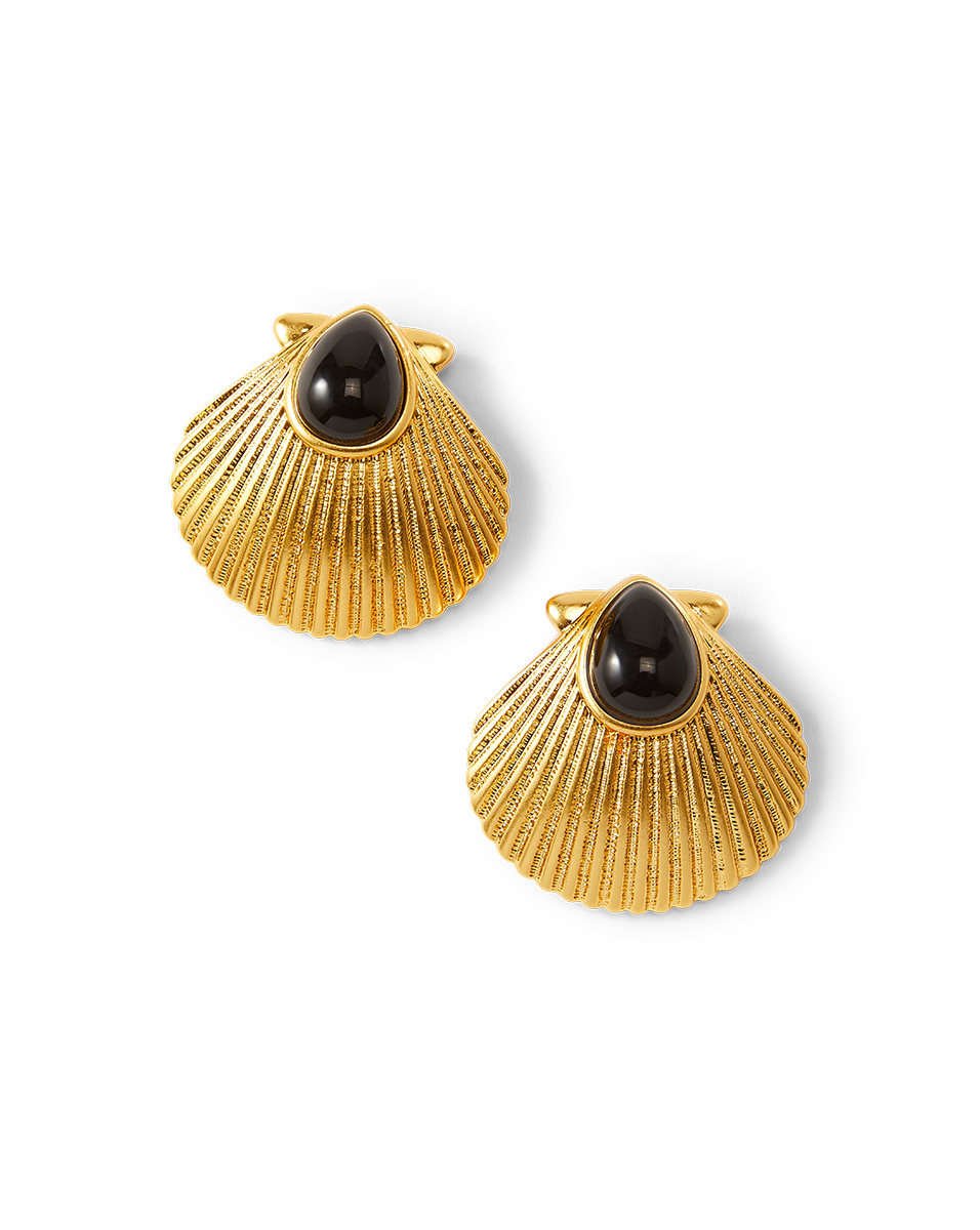 Veronica Beard Shell Gold Earrings Gold