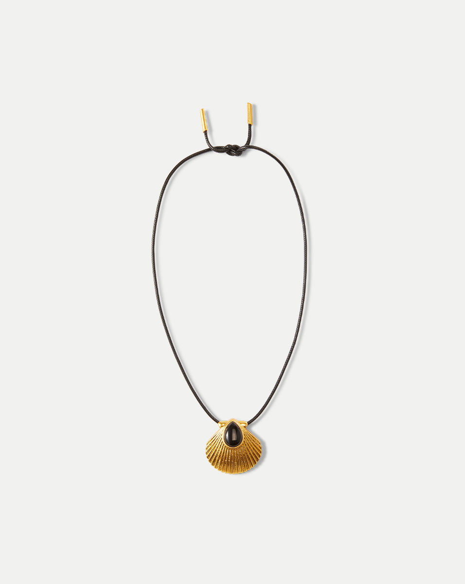 Veronica Beard Shell Cord Necklace - Gold