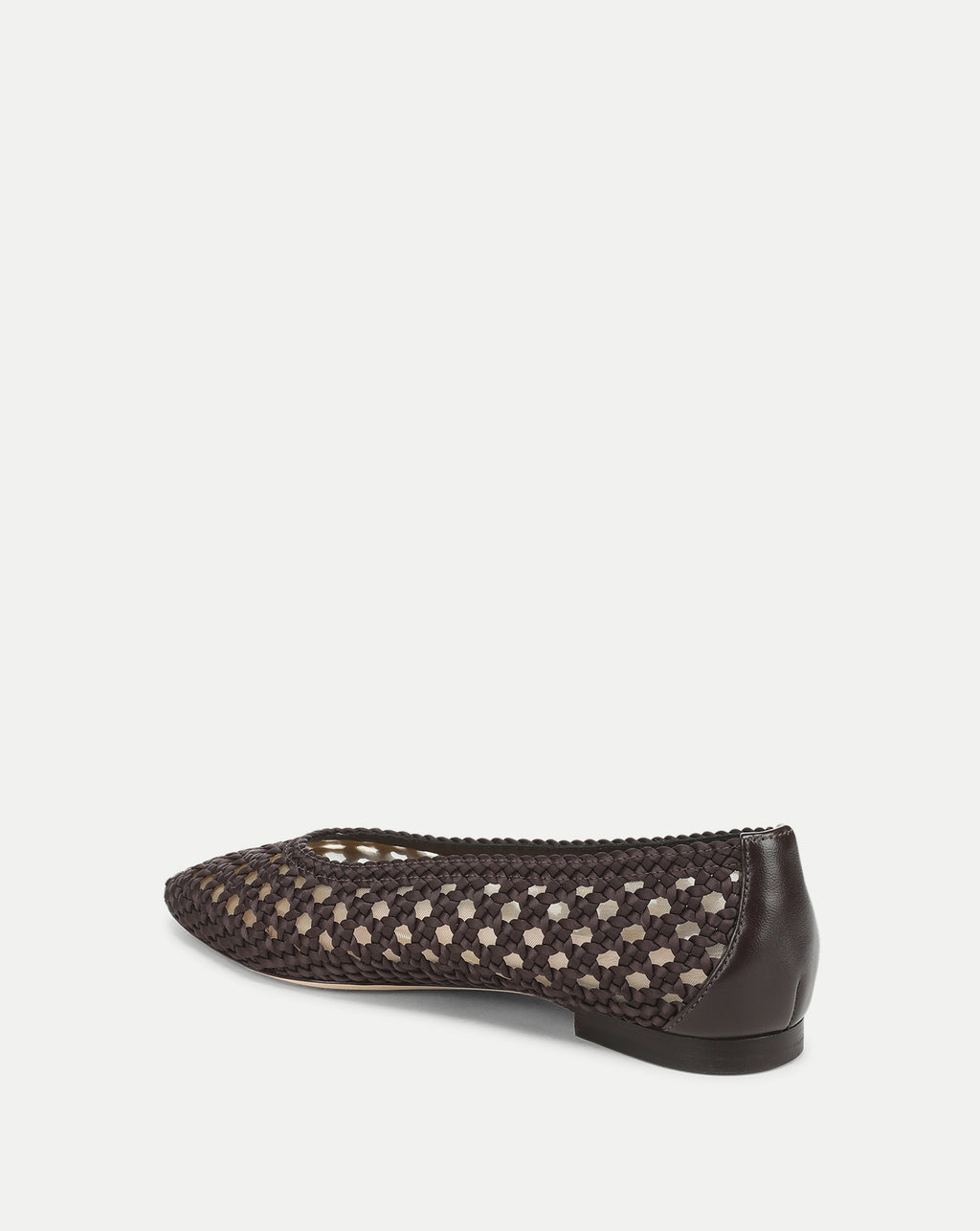 Veronica Beard Brown woven leather ballet flat shoe.