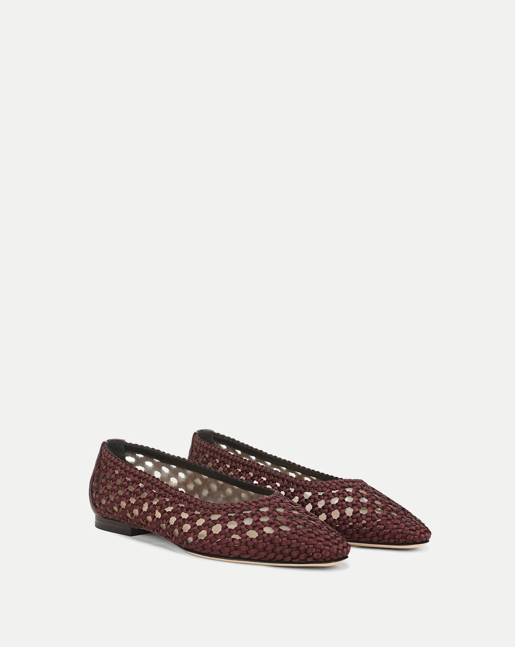 Veronica Beard Cienna Woven Satin Flat - Pinot Noir