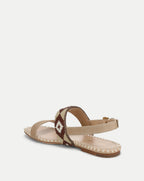 Veronica Beard Marian Beaded Flat Sandal - Sand Multi