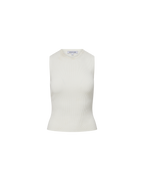 Veronica Beard Sid Crew-Neck Knit Tank Top Off-White
