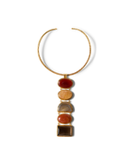 Veronica Beard Torque Semi-Precious Stone Necklace Multi