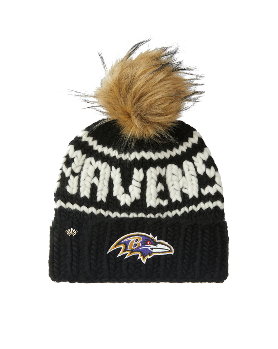 Veronica Beard Baltimore Ravens Beanie Black