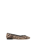 Veronica Beard Brown and beige zebra print ballet flats.