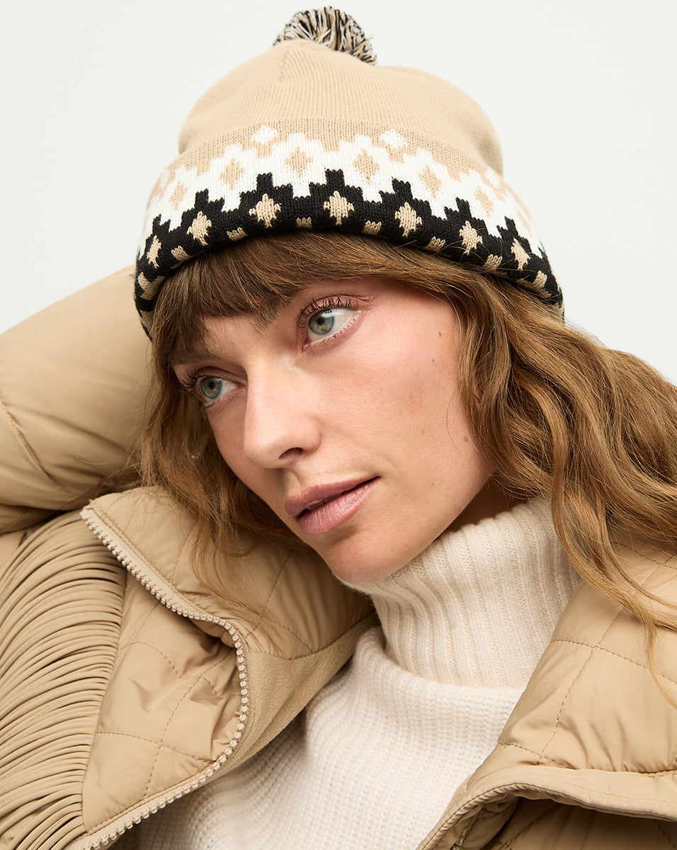 Veronica Beard Fairbanks Knit Beanie - Khaki