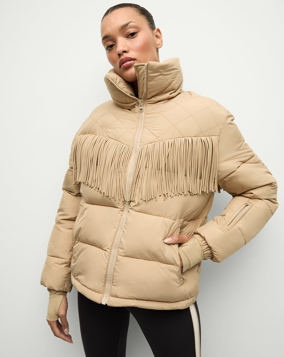 Veronica Beard Fairbanks Fox Puffer Jacket - Khaki