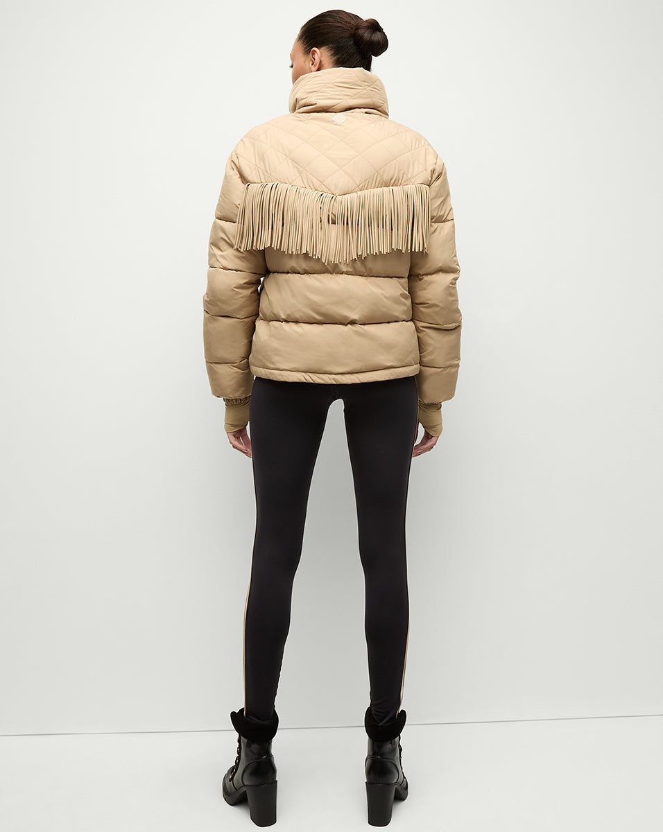 Veronica Beard Fairbanks Fox Puffer Jacket - Khaki