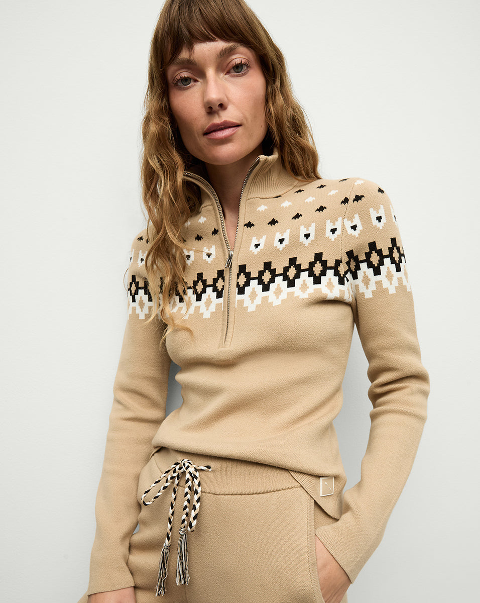 Veronica Beard Fairbanks Blanche Knit Turtleneck - Khaki
