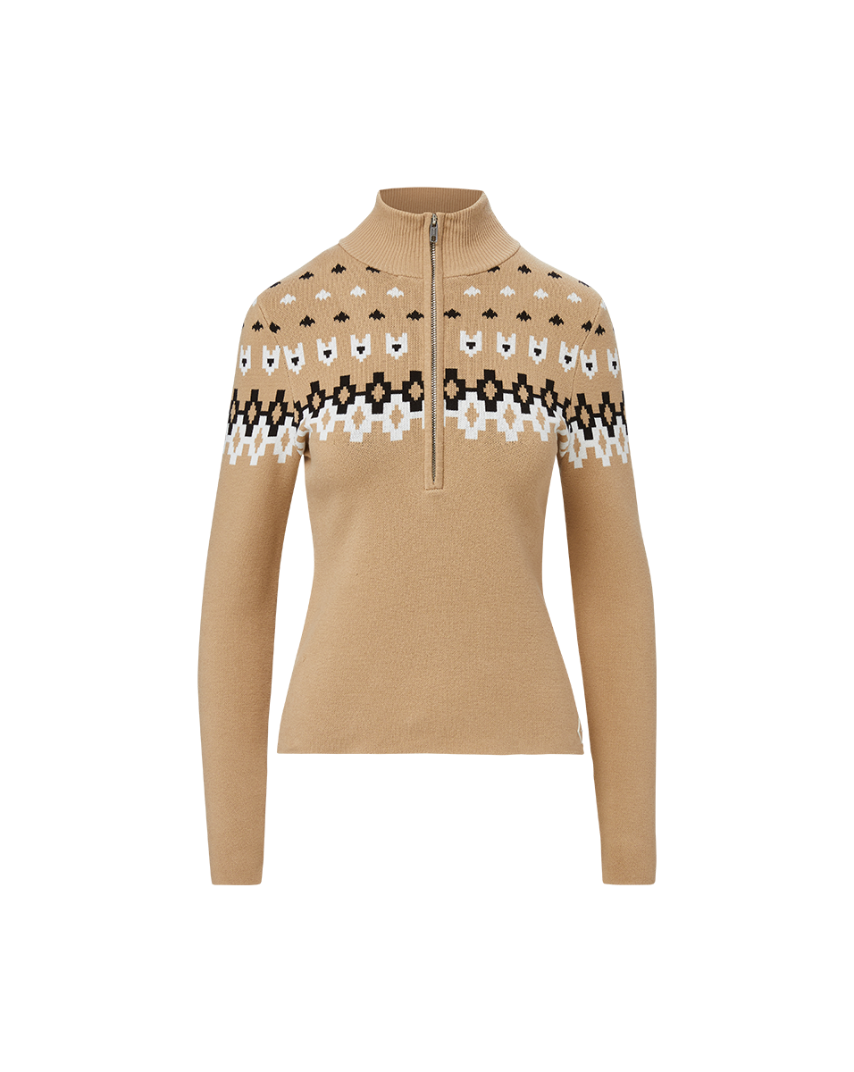 Veronica Beard Fairbanks Blanche Knit Turtleneck Khaki