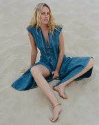 Veronica Beard Honora Denim Midi Shirtdress - Serendipity