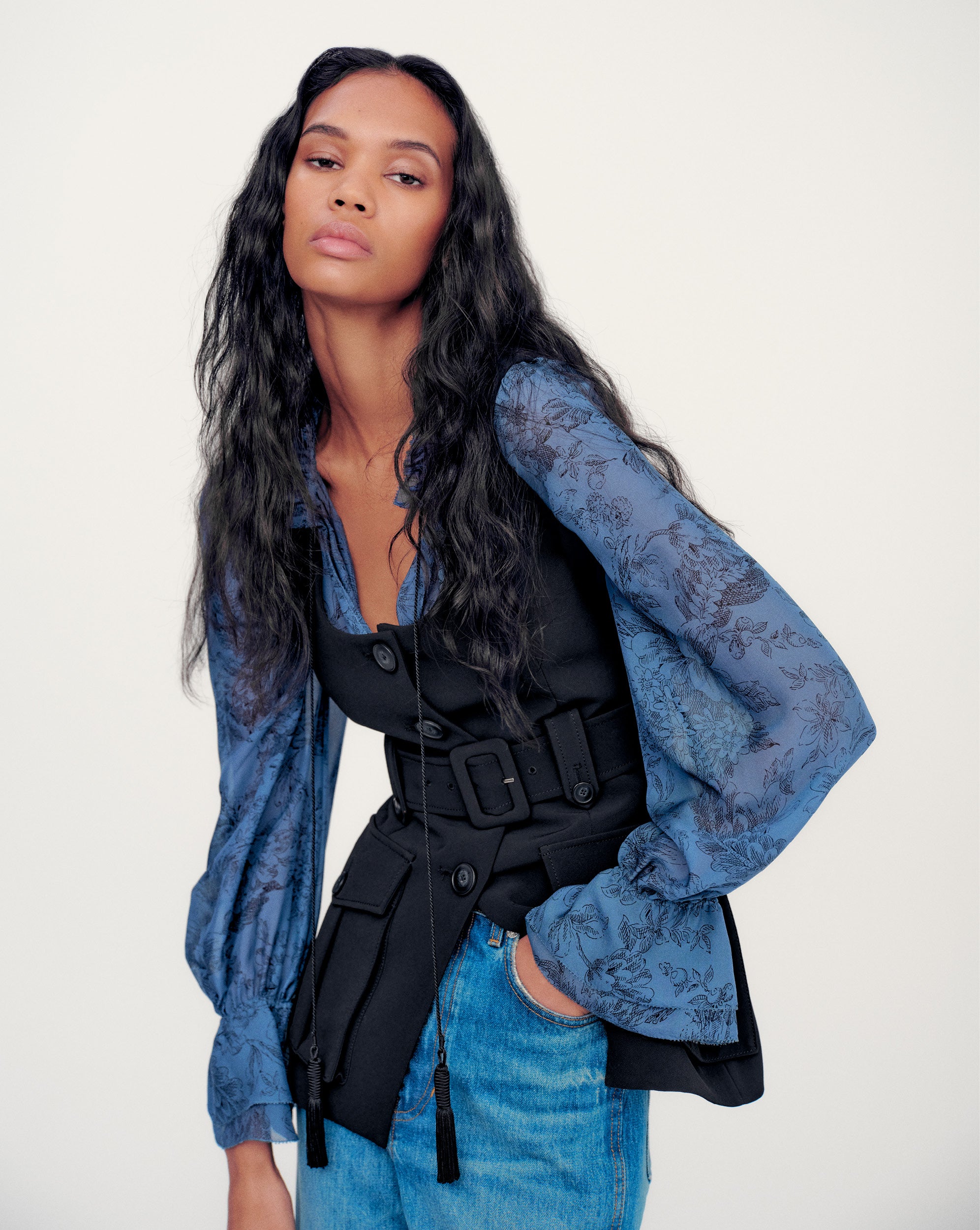 Veronica Beard Becker Belted Vest - Black