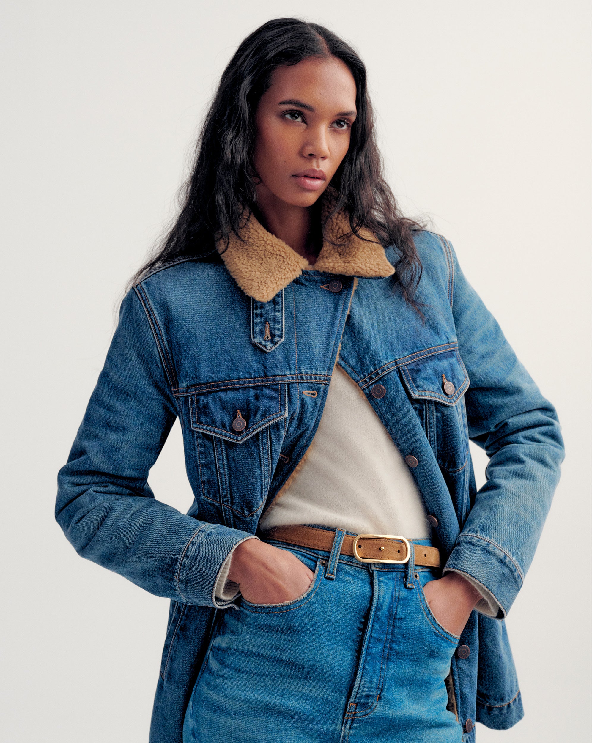 Veronica Beard Donna Sherpa Denim Jacket