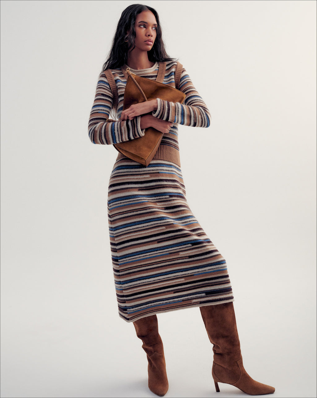 Veronica Beard Sanders Knit Maxi Dress - Dark Acorn Multi