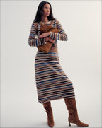 Veronica Beard Sanders Knit Maxi Dress - Dark Acorn Multi
