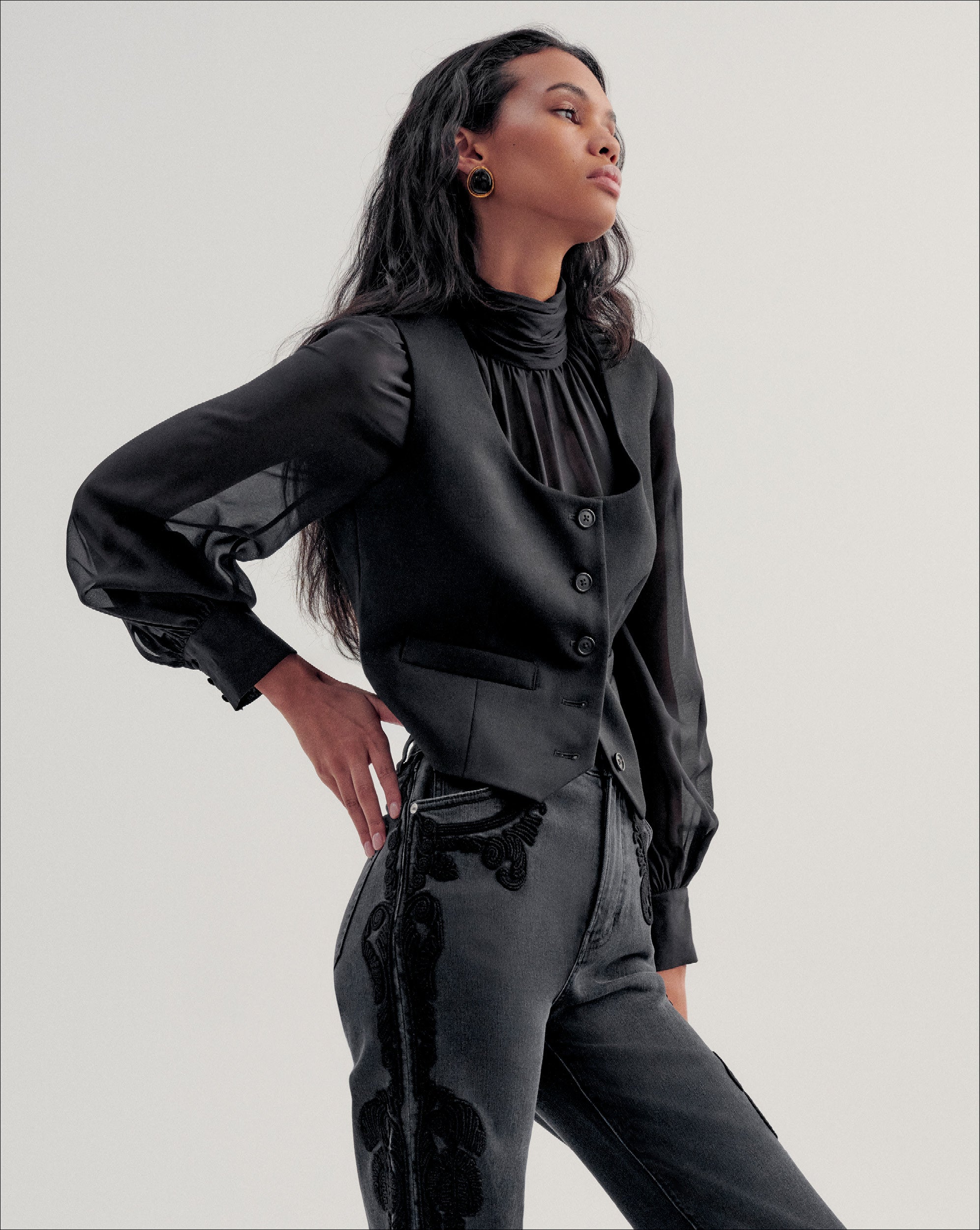 Veronica Beard Morris Wool Vest - Black