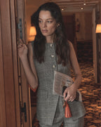 Veronica Beard Lois Linen Vest - Black Multi