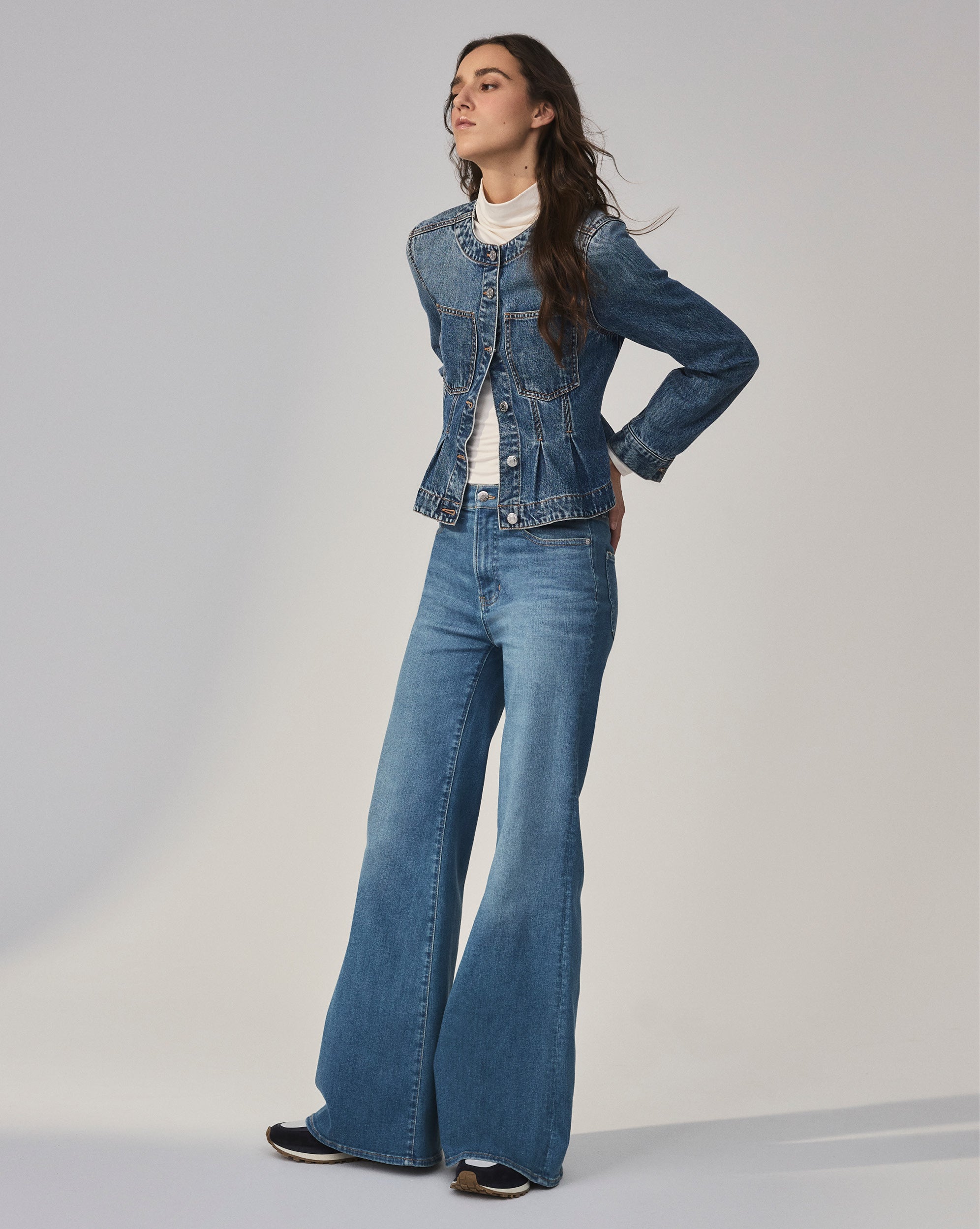 Veronica Beard Zahara Peplum Denim Jacket