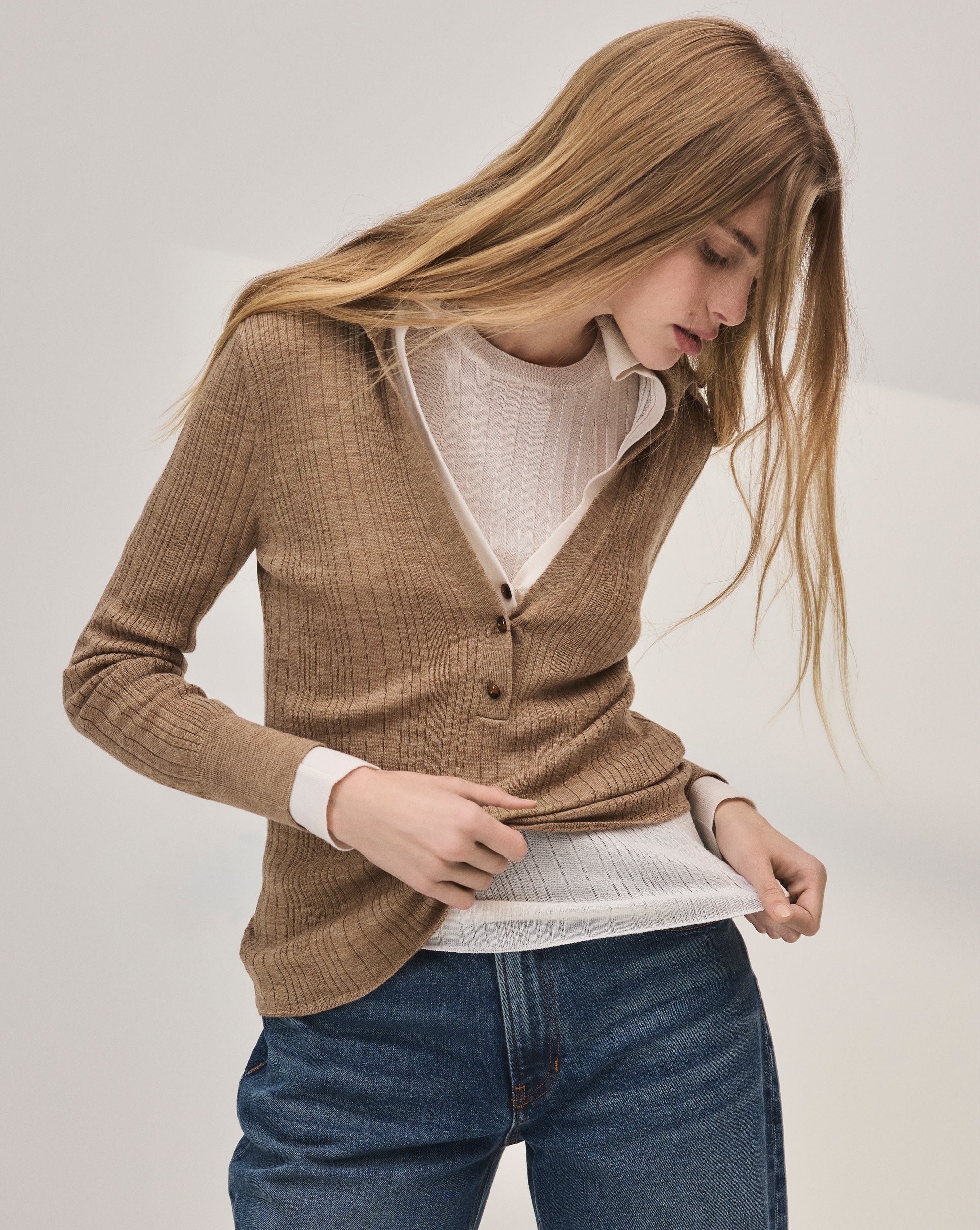 Veronica Beard Rouni Merino Wool Pullover - Dark Khaki