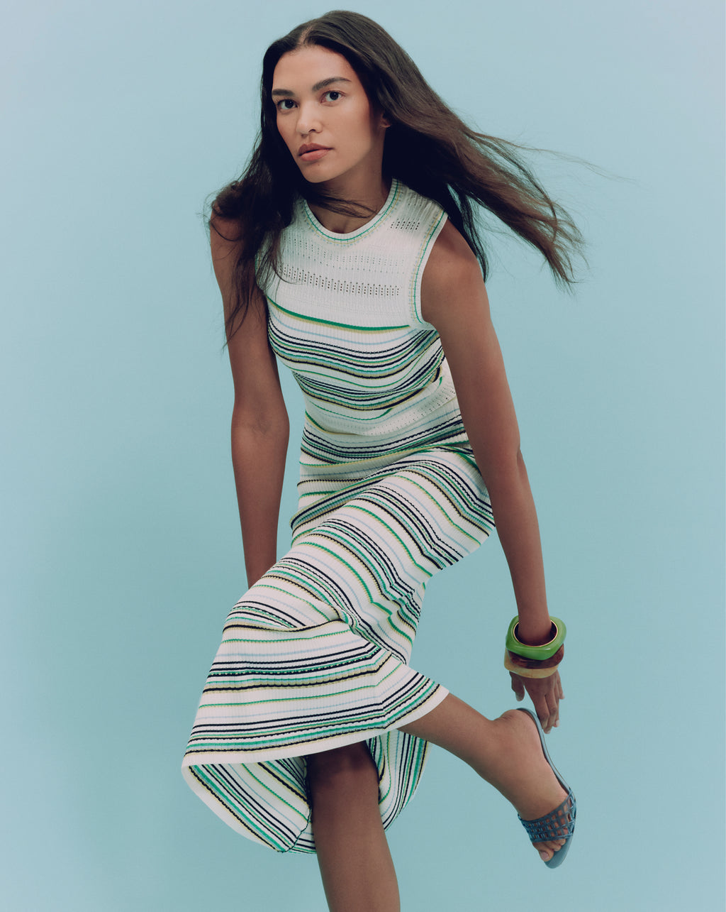 Veronica Beard Dawna Knit Maxi Dress - Off-White Multi