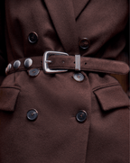 Veronica Beard Arch Suede Studded Belt - Espresso
