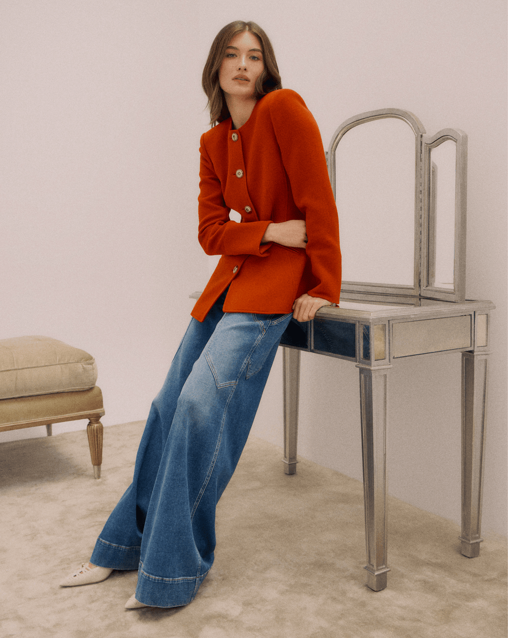 Veronica Beard Jessup Tailored Jacket - Carnelian Red
