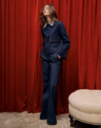 Veronica Beard Crue Wide-Leg Denim Pant - Midnight Wash