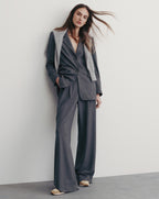 Veronica Beard Marbeau Wide-Leg Pant - Medium Heather Grey