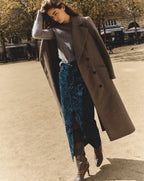 Veronica Beard Devorah Denim Maxi Skirt - Indigo Damask