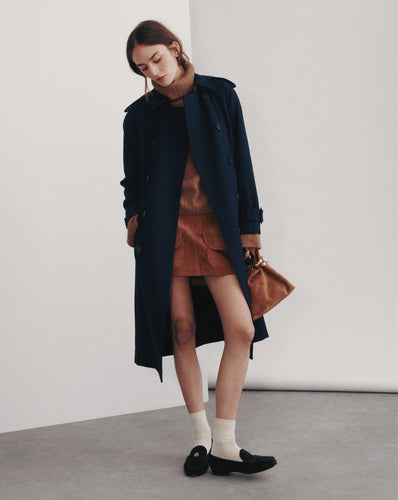 Veronica Beard Conneley Dickey Trench Coat - Navy