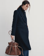 Veronica Beard Stryder Double-Breasted Dickey Coat - Navy