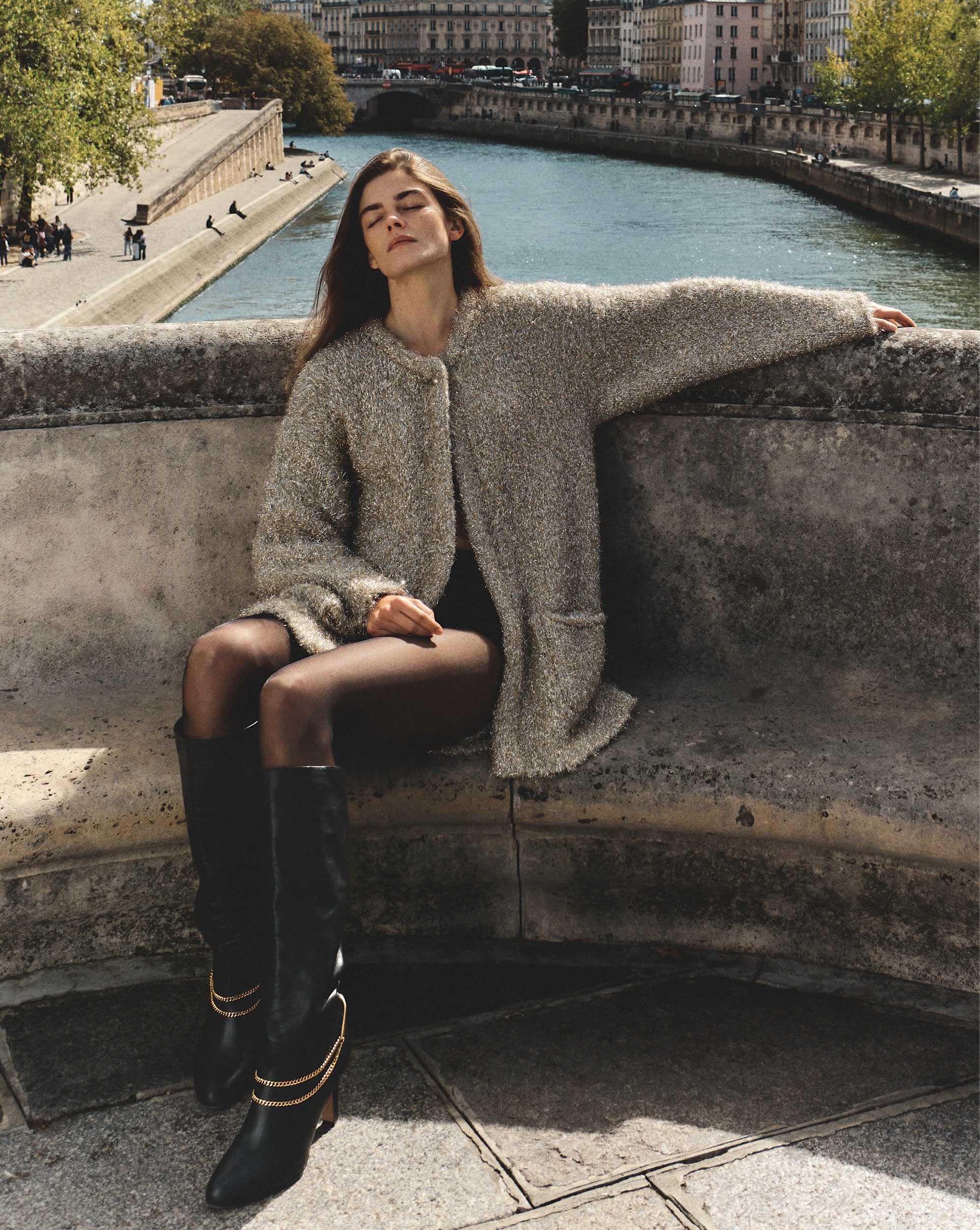 Veronica Beard Rozan Metallic Knit Jacket - Gold