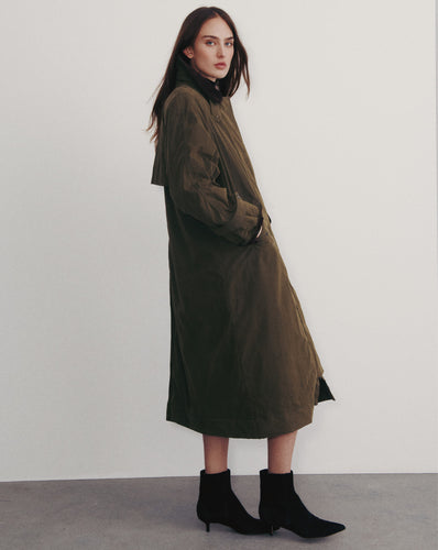 Veronica Beard Dietz Wax-Coated Field Coat - Army