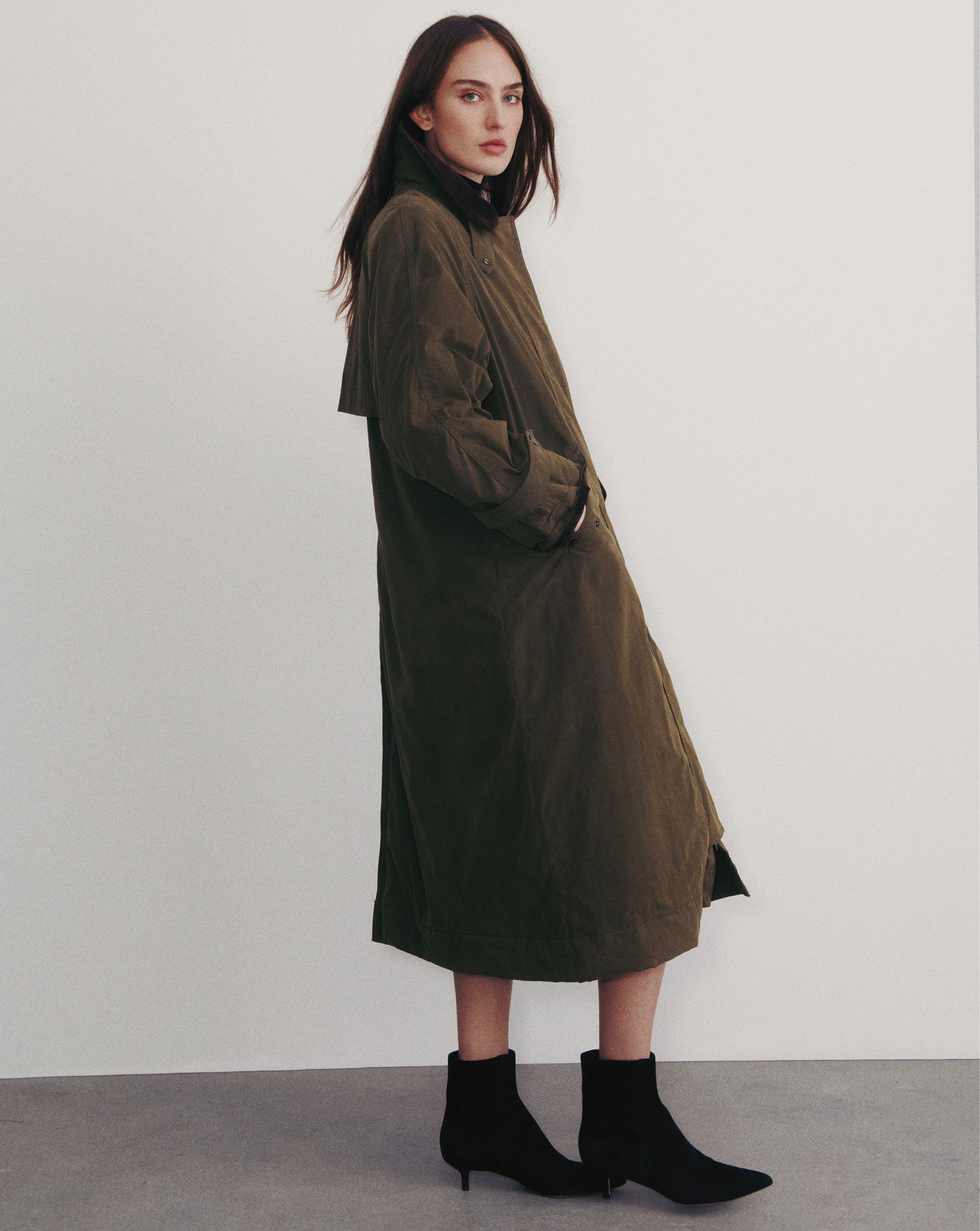 Veronica Beard Dietz Wax-Coated Field Coat - Army