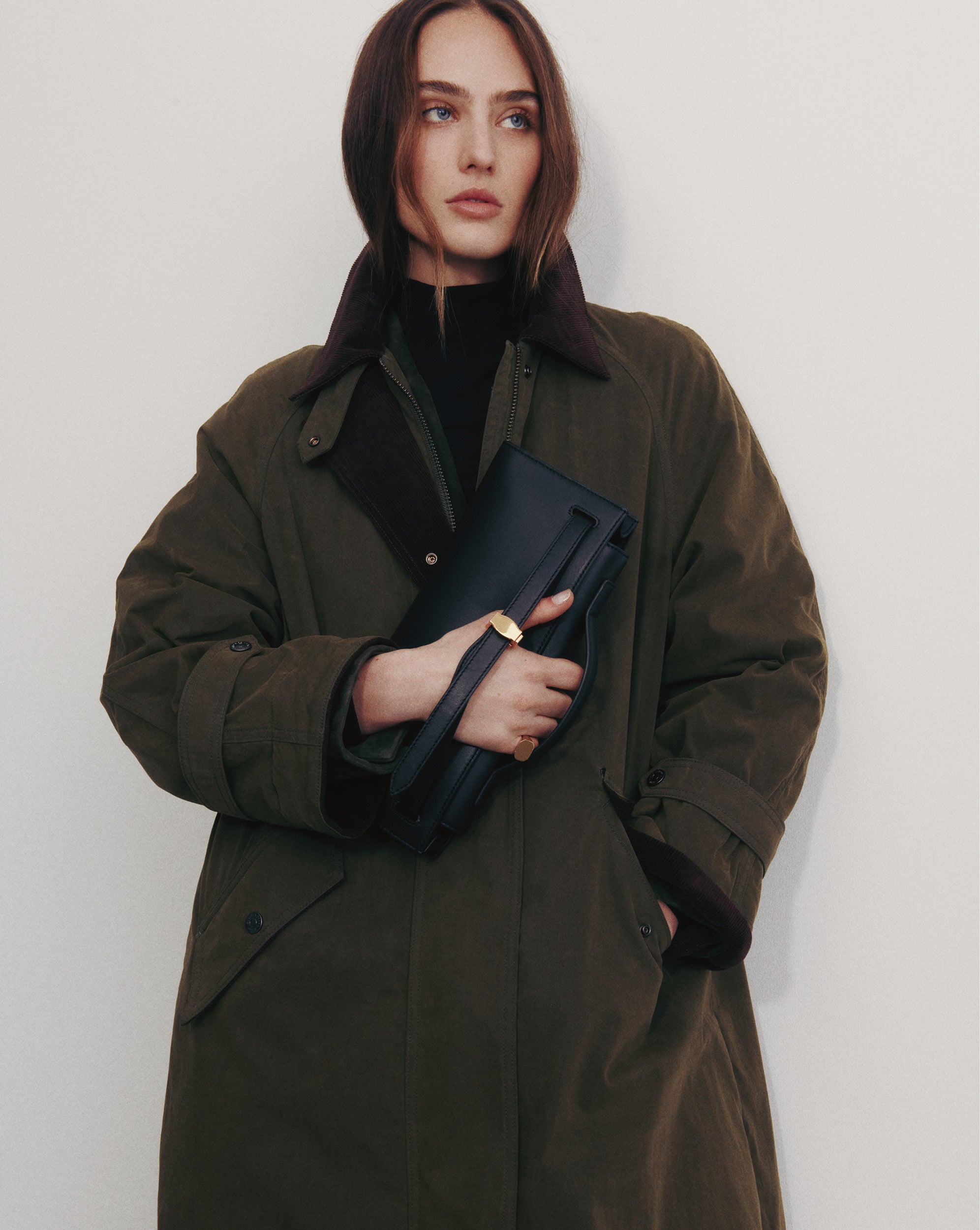 Veronica Beard Dietz Wax-Coated Field Coat - Army