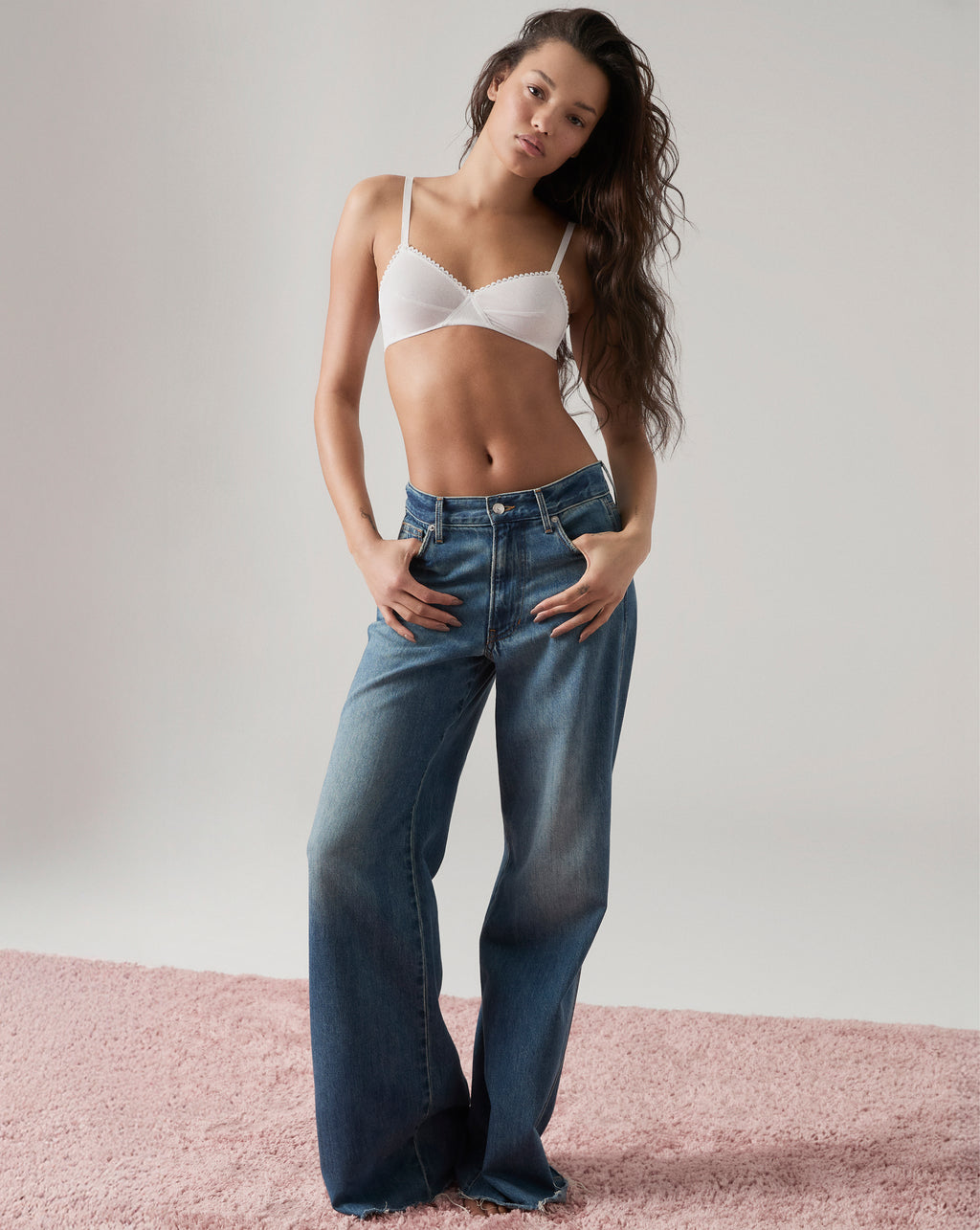Veronica Beard Kasey Mid Rise Wide-Leg Jean - Bandit