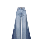 Veronica Beard Vicki Patchwork Wide-Leg Jean - Wanderer Undone